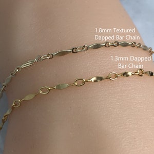 1/20 14k Gold Filled Dapped Bar Chains-Unfinished Chain-Permanent Jewelry-Chain by the foot-Textured chain-Bulk Chain-Minimalist Chain