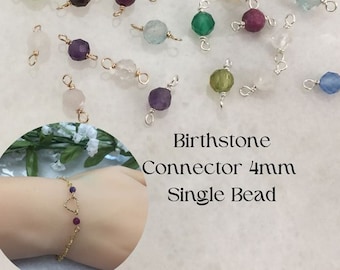925 Sterling Silver Birthstone Connectors-1/20 14k Gold Filled Birthstone Connectors-Single Bead Connectors-Permanent Jewelry Charms