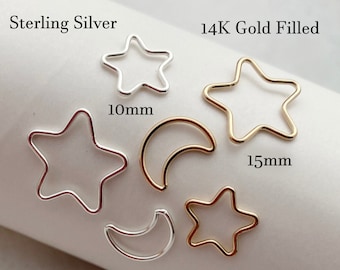 Permanent Jewelry Starter Kit-Moon and Star Charm Connectors for Bracelet,Necklace-Permanent Jewelry Charms-Celestial Charms-Astrological