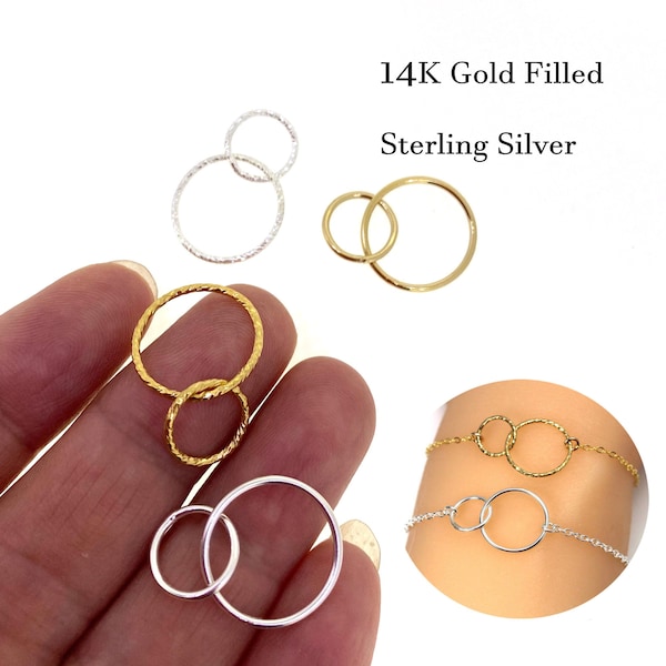 Interlocking Connector-Permanent Jewelry Charm-Connector for Necklace,Bracelet-14K Gold Filled or Sterling Silver Wholesale Jewelry Supplies