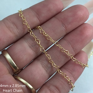Dauerhafte Schmuckketten-14K Gold gefüllt Herz Kette-Permanent Schmuck-Kette durch den Fuß-Schmuckketten-4 mm Herz Kette-Zierliche Kette