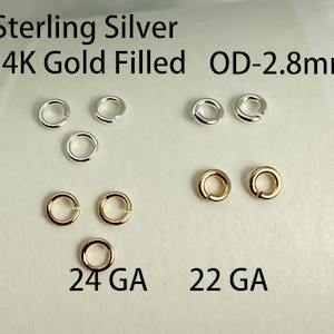 22 Gauge,24 Gauge Jump Rings,Sterling Silver or 14K Gold Filled, Permanent Jewelry Jump Rings-Pack of 50 pcs