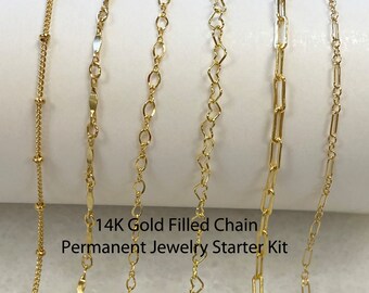 Permanent Jewelry Starter Kit-Sterling Silver Chains Starter  Package-Permanent Jewelry Chains by the foot-Jewelry … in 2023