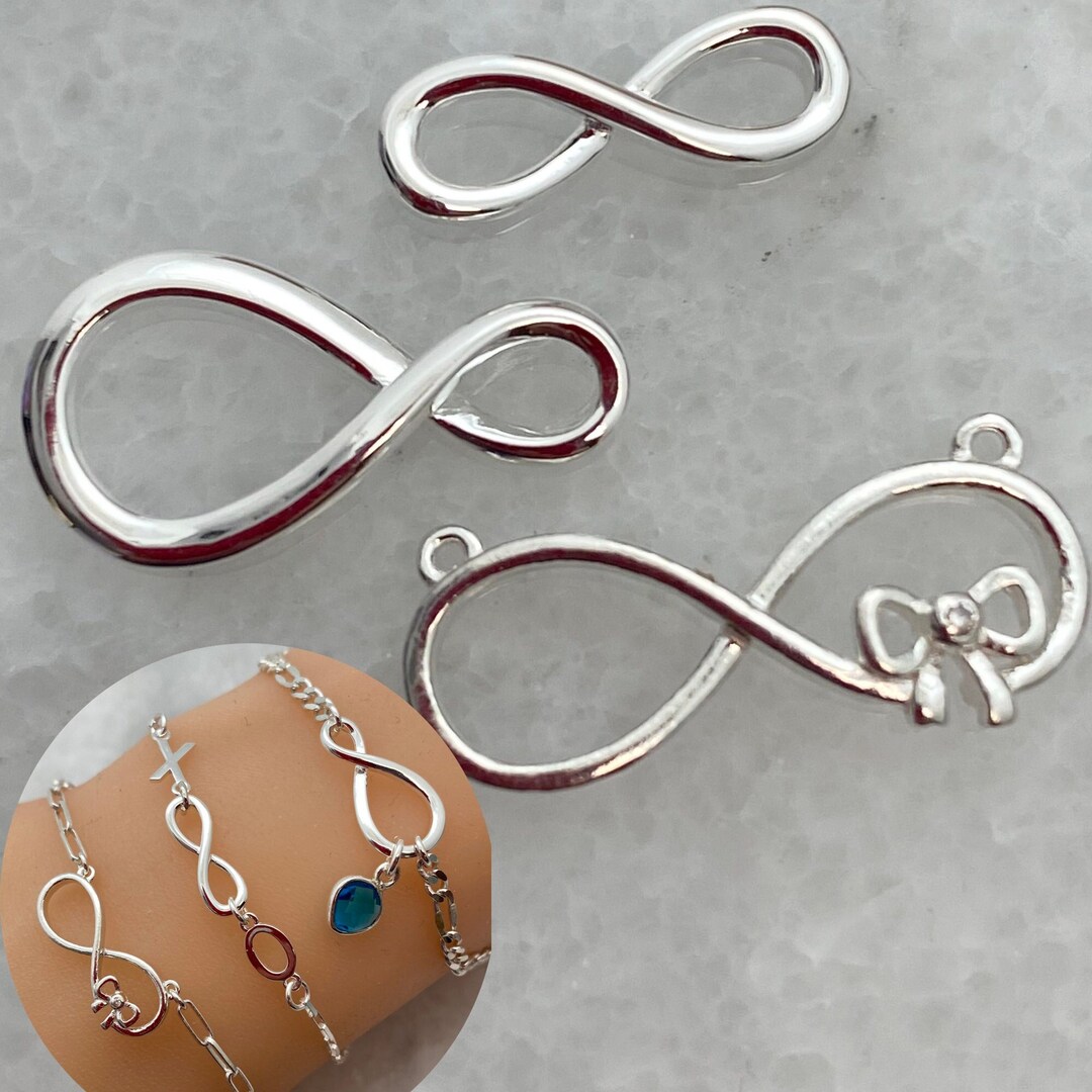 Sterling Silver Infinity Connector-permanent Jewelry Charm-connector ...