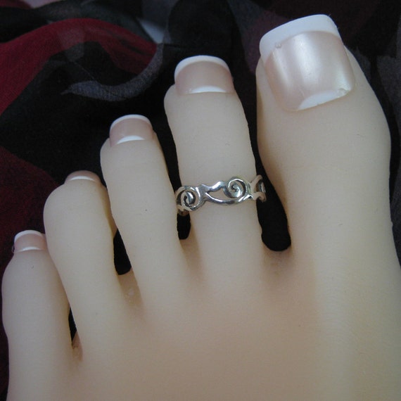 Butterfly Vine Toe Ring Sterling Silver 925 Best Adjustable Jewelry USA Seller