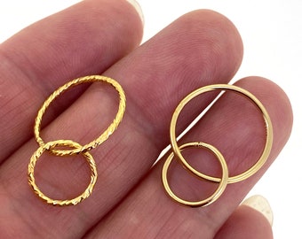 Interlocking Connector-Permanent Jewelry Charm-Connector for Necklace,Bracelet-14K Gold Filled or Sterling Silver Wholesale Jewelry Supplies