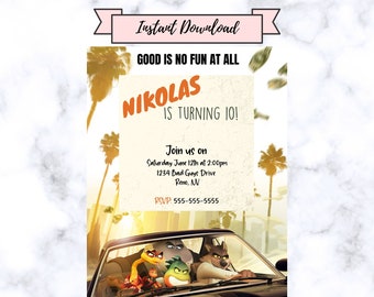 Bad Guys Birthday Invitation-Instant Download