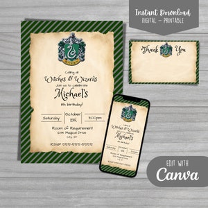 Harry Potter Birthday Party Invitations x 10 c/w Envelopes