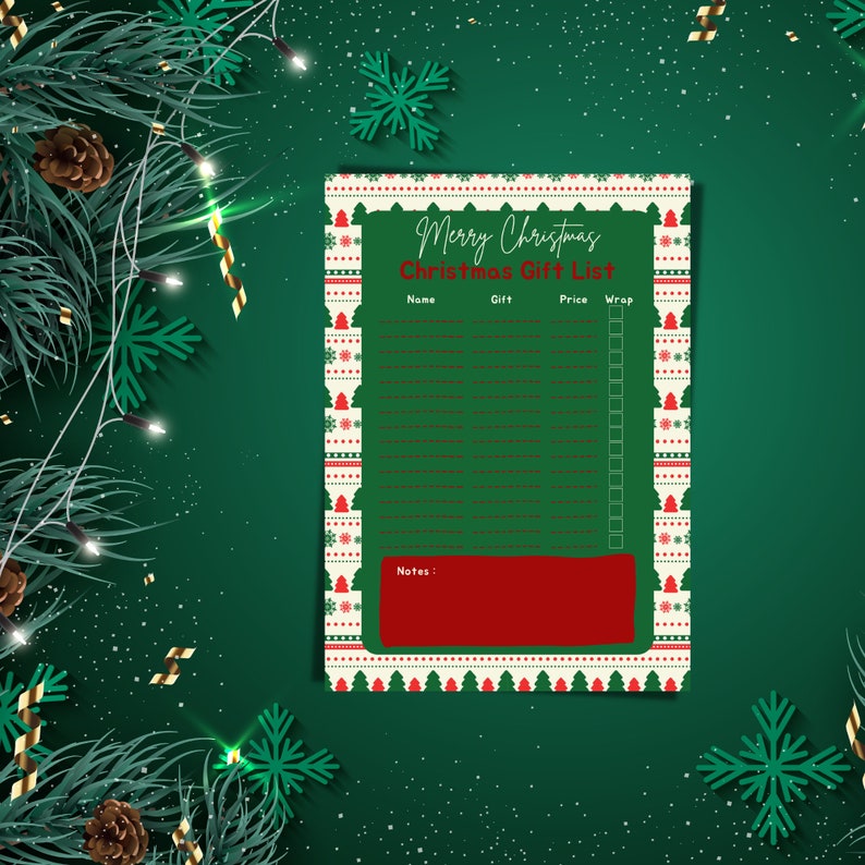 Christmas Gift List Digital Printable Instant Download Etsy christmas-gift-list-digital-printable-instant-download-etsy