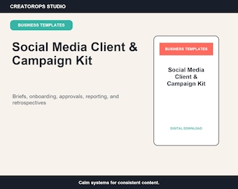 Social Media Manager Templates | Client Onboarding and Campaign Brief Kit
