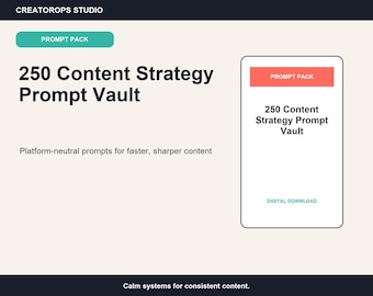 Content Strategy Prompts | 250 Social Media Ideas in Searchable PDF and CSV