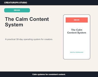 30-Day Content System for Creators | Calm Content Workflow eBook