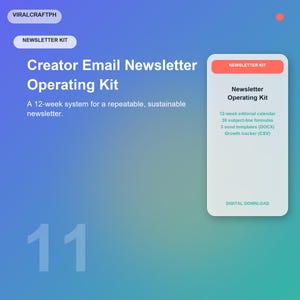 Email Newsletter Planner | 12 Week Content Calendar, Email Campaign Tracker and Writing Workflow for Creators | Digital Download