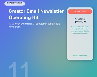 Email Newsletter Planner | 12-Week Content Calendar and Subject Line Kit