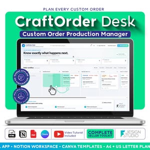 Gestionnaire de commandes personnalisées pour les vendeurs Etsy – Application hors ligne de suivi des commandes Kanban et de flux de production