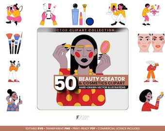 Beauty Creator Clipart Bundle - 50 SVGs