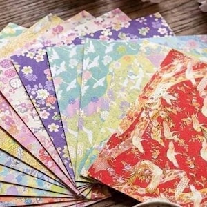 Japanese Pattern Origami Paper Pack 84 Sheets, Vintage Chiyogami Craft Paper for Scrapbooking, DIY Paper Crafts, Gift for Crafter