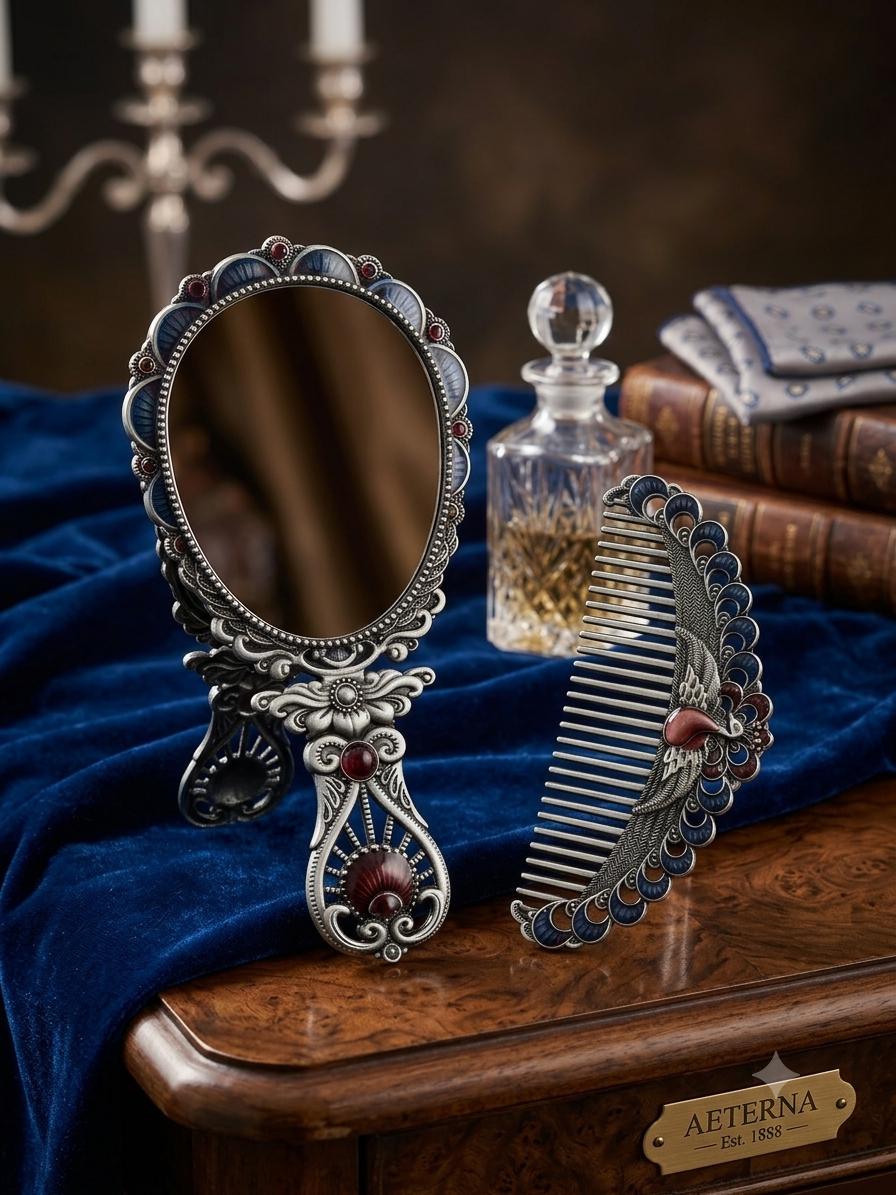 German Silver Hand Mirror - Etsy