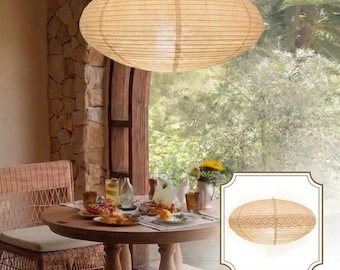 Handmade Fabric Lampshade with Optional Crochet Trim, Large Ceiling Lampshade for Living Room