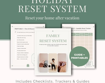 Home Management Binder Printable | Holiday Reset System | House Cleaning Checklist | Emergency Grocery List | Laundry Tracker