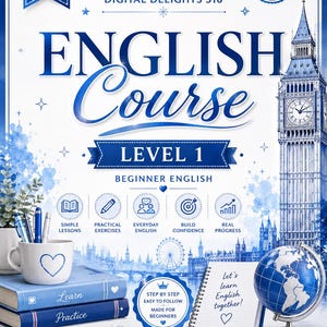Level 1 english workbook,simple printable course A4 pdf .