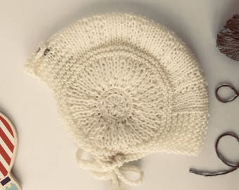 Knit Bonnet Pattern, Baby Bonnet Vintage Inspired Millie Bonnet, Baby Boy Girl Hat, Crochet, DIY