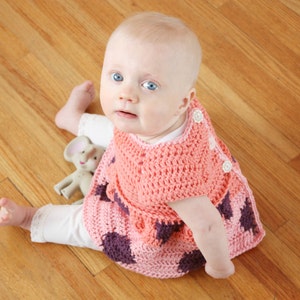 Crochet Sweater Pattern Baby Girl Clothes Girls Polka Dot Tunic baby girl clothes Girls Sweater Crochet Pattern Top Down Shrug Pattern 104 image 3