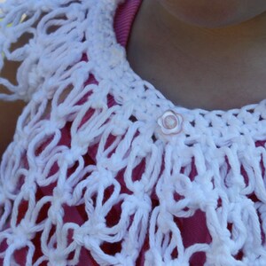 PATTERN Toddler Baby Girl Clothes Sweater Shrug Shirt, Crocheted, Lovers Knot 105 image 5