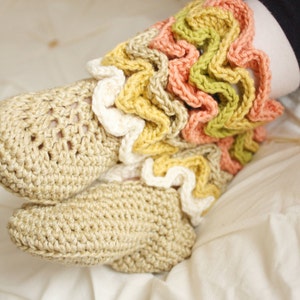 Crochet Bootie PATTERN, Baby Booties Clothes Tall 'Gracie' Ruffle Boots Baby Girl Shoes Slippers 303 image 3