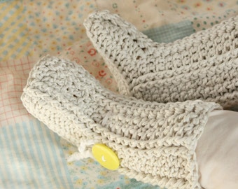 Crochet Baby Booties PATTERN, Classic Ribbed Boots Shoes Slipper Boy Girl #300