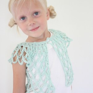 PATTERN Toddler Baby Girl Clothes Sweater Shrug Shirt, Crocheted, Lovers Knot 105 image 2