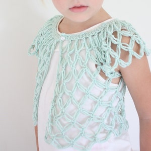 PATTERN Toddler Baby Girl Clothes Sweater Shrug Shirt, Crocheted, Lovers Knot 105 image 4