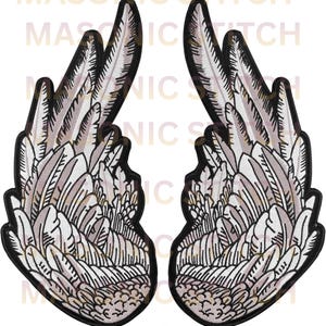 Large Angel Wings Embroidered Patch – Iron-On/Sew-On Wing Patch for Jackets, Vests, Jeans & Backpacks Durable Stitching