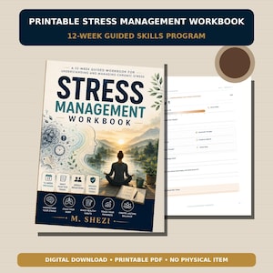 Stress Management Workbook Printable, 12 Week Burnout Recovery Journal, PDF Instant Download