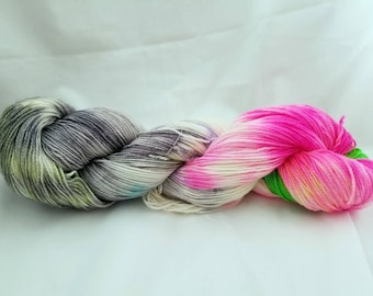 Fairy Garden hand dyed sock yarn 400 yards