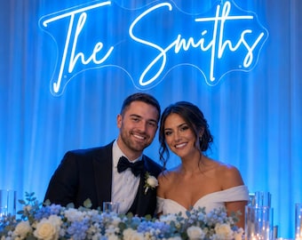 Custom Wedding Neon Sign, Personalized Couple Name Sign, LED Wedding Decor, Reception Backdrop, Wedding Photo Prop, Bridal Decor Neon Sign