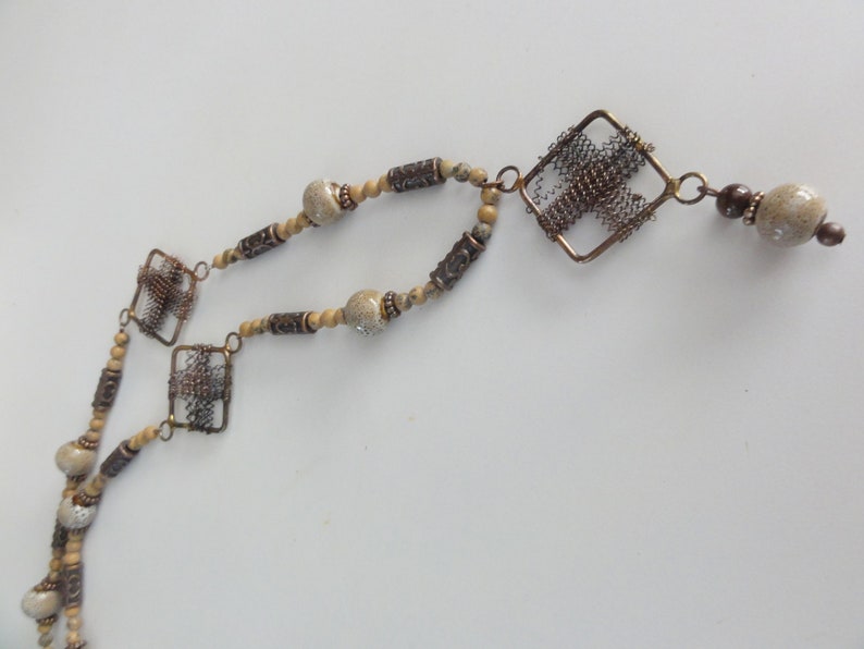 Copper and Wire Beaded Necklace