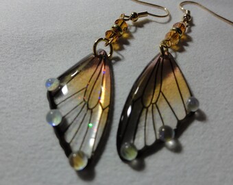 Amber Fairy or Butterfly Wing Earrings