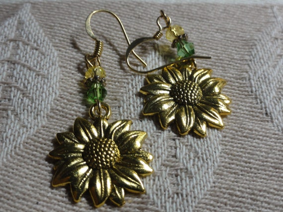 Etsy sunflower earrings hot sale