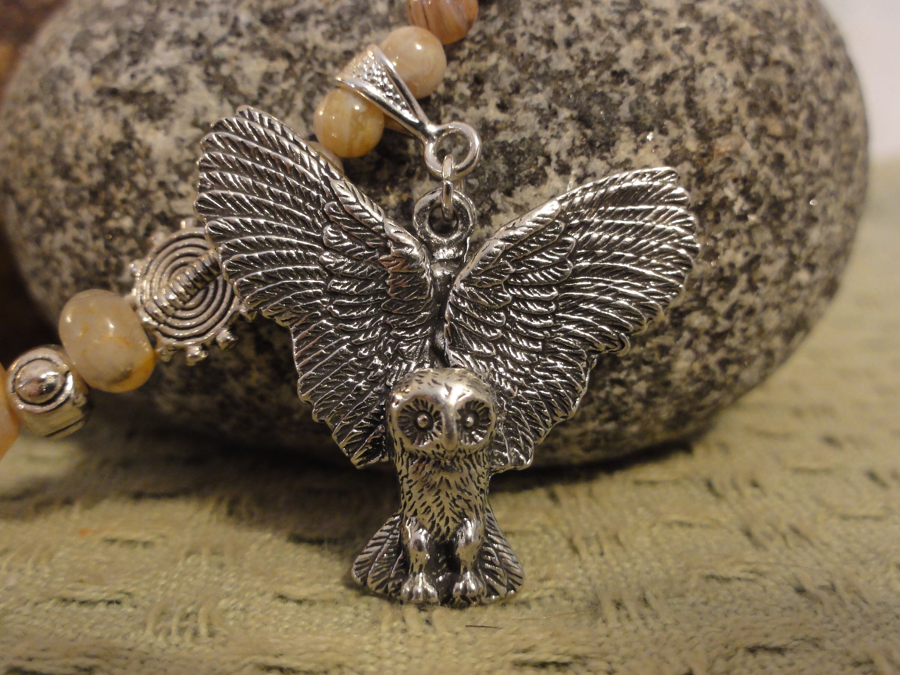 Owl Necklace with Beads