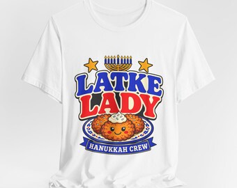 Maglietta Latke Lady / Illustrazione Menorah Hanukkah Crew