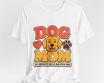 Maglietta per mamme di cani / Maglietta con grafica a forma di zampa di golden retriever e cuore