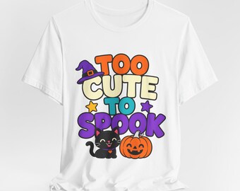 Maglietta con grafica di gatto, zucca e cappello da strega per Halloween / Abbigliamento retrò per la stagione spettrale