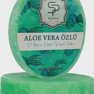 Pure and Shine Aloe Vera Sponge Soap 130g, Handmade Natural Solid Soap, Face and Body Cleansing Bar, Bath Soap for All Skin Types, Daily