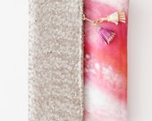 TROPICANA / Sequin & Watercolor satin folded clutch bag - Ready to Ship