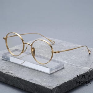 Retro Round Titanium Eyeglasses, Lightweight Vintage Optical Frame, Blue Light Unisex Glasses, Japanese Style Small Face Frame
