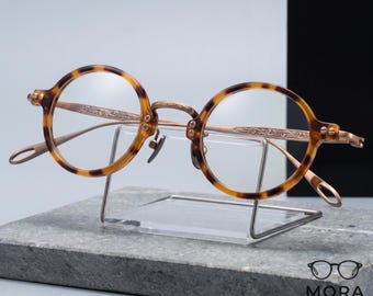 Occhiali da vista vintage piccoli e rotondi in titanio, montatura in acetato ultraleggera, occhiali retrò anti-luce blu, montatura ottica minimalista per uomo e donna
