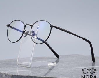 Occhiali da vista rotondi vintage in titanio, montatura ottica leggera in acetato, occhiali retrò minimalisti anti-luce blu, occhiali unisex per tutti i giorni uomo e donna