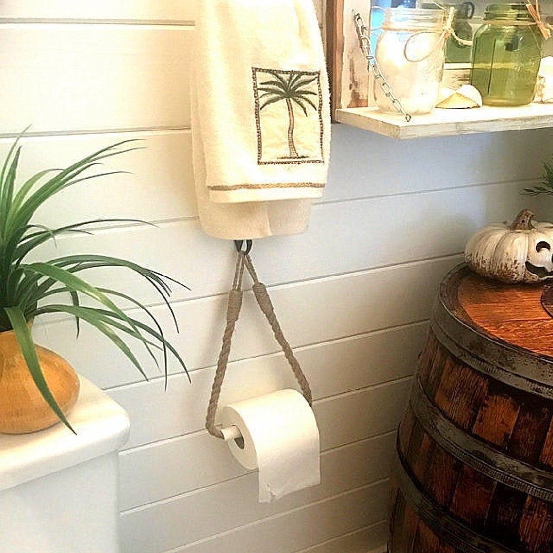 Rope Toilet Paper Holder Rustic Jute Toilet Roll Wall Hanger & Etsy