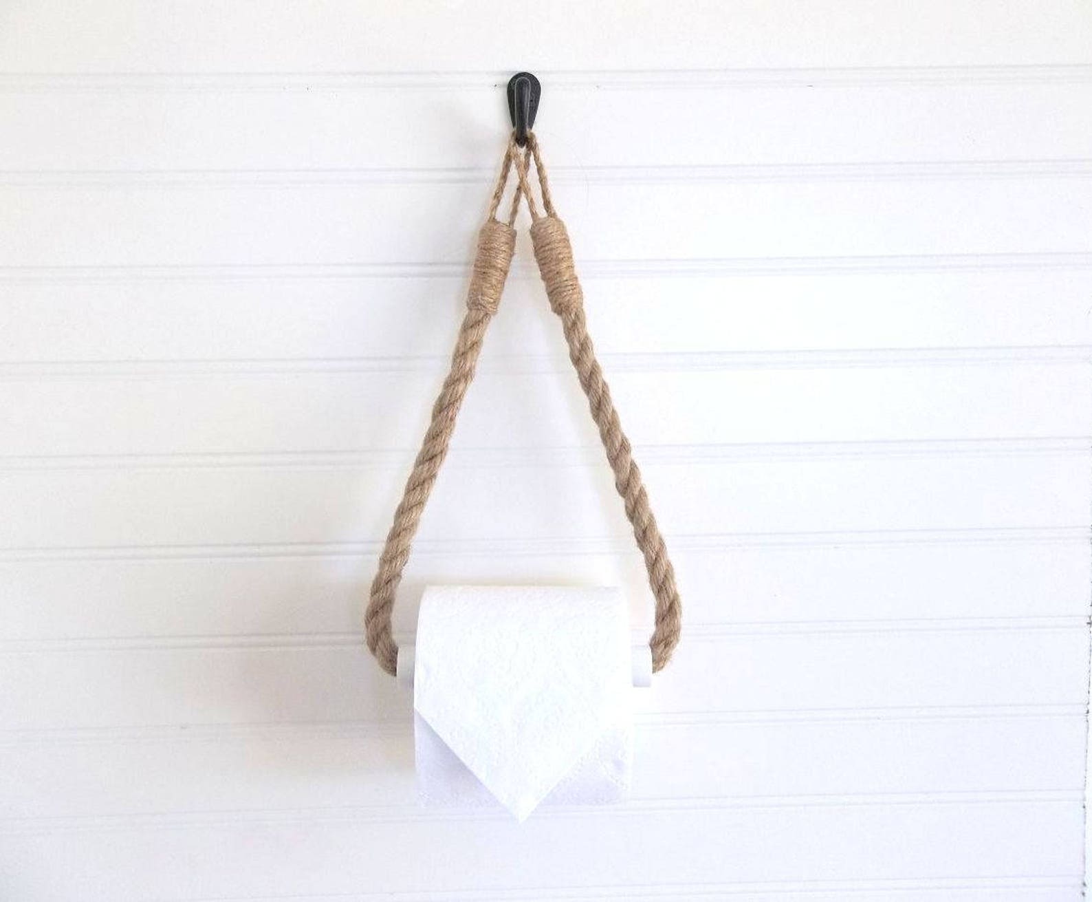 Rope Toilet Paper Holder Rustic Jute Toilet Roll Wall Hanger & Etsy